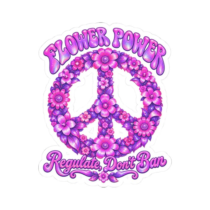 Flower Power Peace Sign Sticker