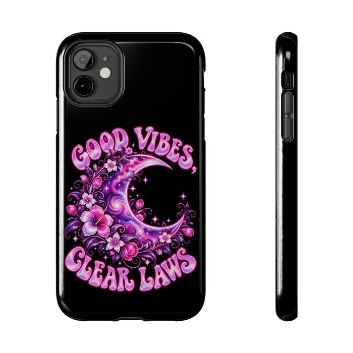 Good Vibes Clear Laws Moon Phone Case