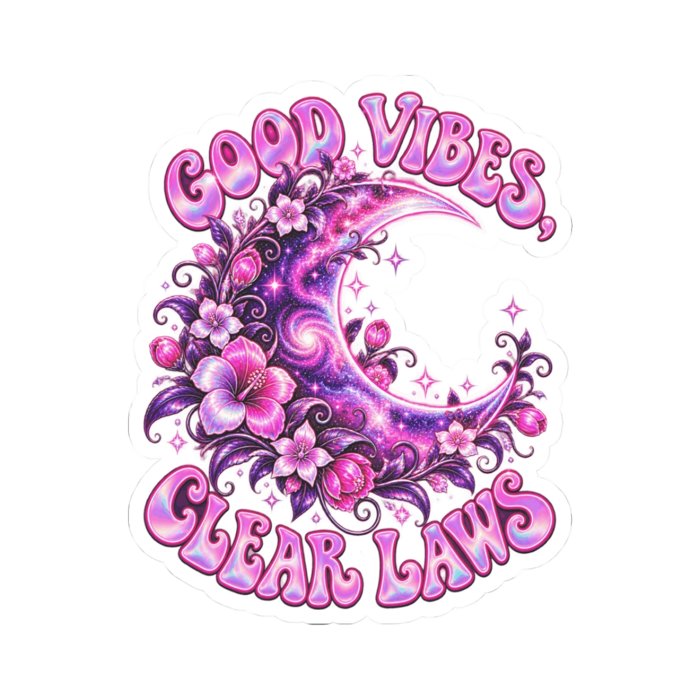 Good Vibes Clear Laws Moon Sticker