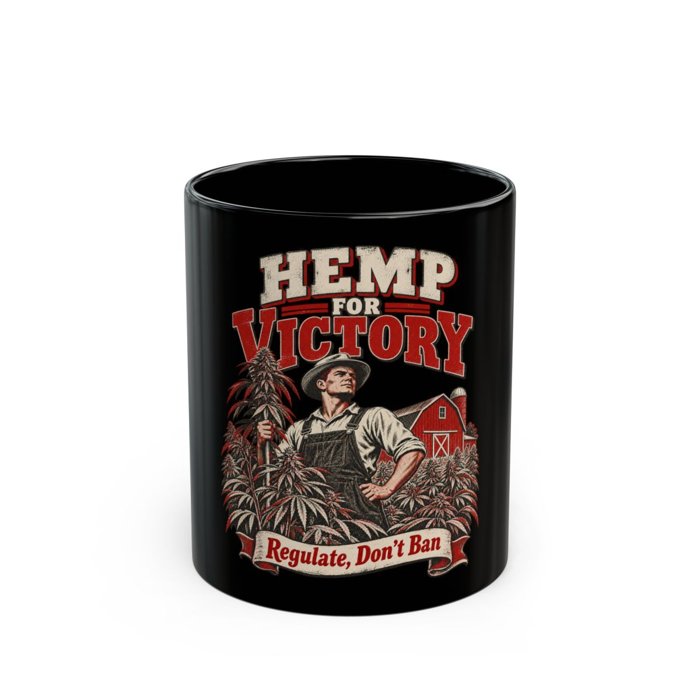 Hemp for Victory Black Mug